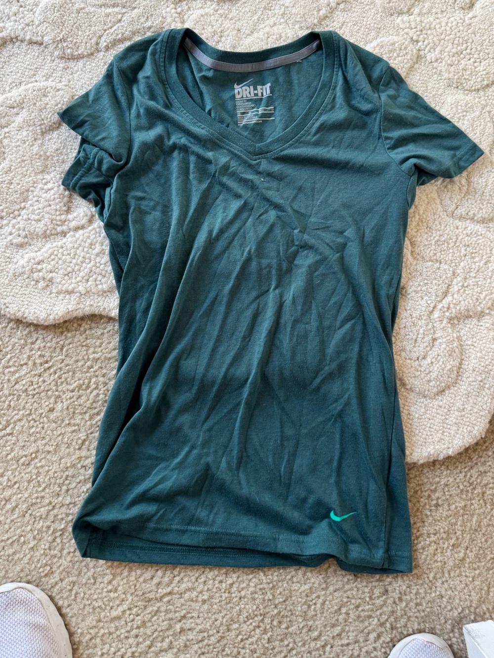 Nike Women's Short-Sleeve V-Neck Tee — Teal Green